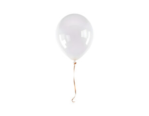 Realistic white balloon on transparent background