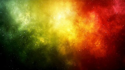 Obraz premium Cosmic Canvas: Vibrant Abstract Nebula in Red, Green, and Yellow Hues