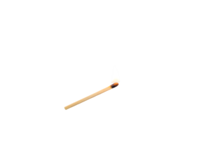 Realistic matchstick on transparent background