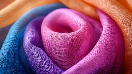 Close-up of batiste fabric, lightweight and semi-sheer, made from cotton or linen, showcasing its soft texture and smooth finish, ideal for clothing and linings