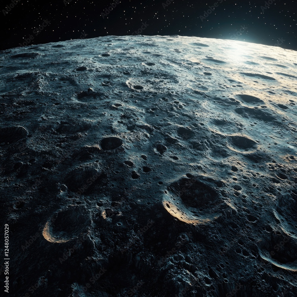 Poster view of the lunar surface from a close perspective