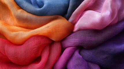 Fototapeta premium Soft, smooth batiste fabric made from cotton or linen, semi-sheer and lightweight, perfect for delicate home textiles and fashion applications