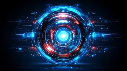 Abstract Futuristic Technology Interface Digital Energy Core Innovation