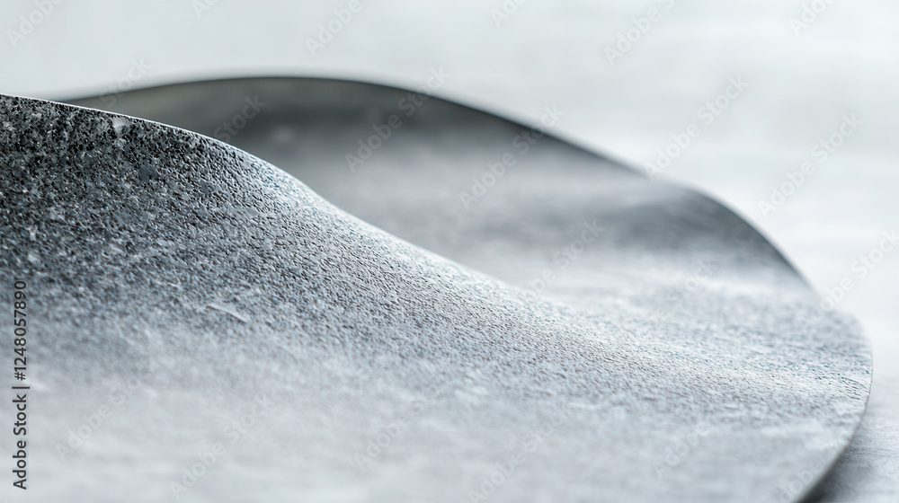 Poster close up view of textured surface with soft curves and gradients, showcasing minimalist design. subt