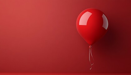 Red balloon on red background