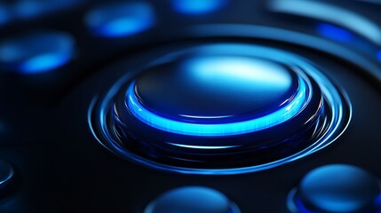 Futuristic Blue Control Button