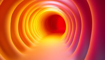 Abstract swirling tunnel, orange, red