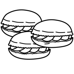 Sweet Dessert Cake Line Art Coloring Page