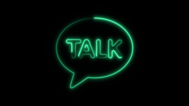 Glowing Neon KakaoTalk Icon Isolated, HD Motion Graphic Representing Messaging, Communication, and Social Media App