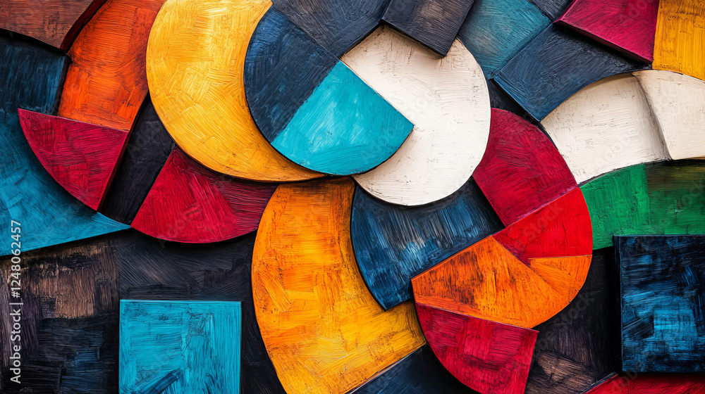 Poster abstract vector background with color rainbow squares