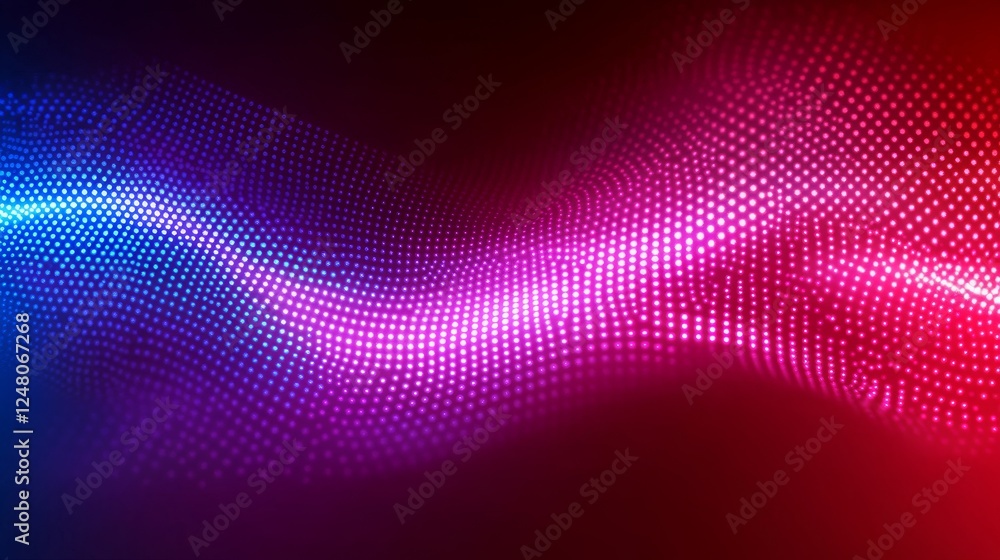Poster abstract red blue neon particle wave energy flow dynamic background