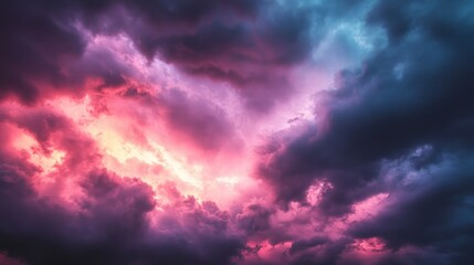 Obraz premium Dramatic Sky with Pink and Blue Clouds