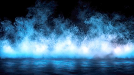 Obraz premium Abstract Blue Smoke and Fog: Dark, Moody, Mystical Background Texture