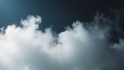 Misty clouds swirling in deep navy sky, ethereal atmosphere
