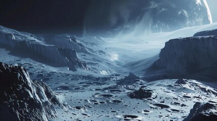 Barren Beauty: Exploring the Desolate Lunar Landscape Filled with Deep Craters and Mystery