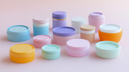 Skincare product and face lotion bottle cartoon. Facial skin care and beauty cosmetic jar with body cream icon set. Hair shampoo container pack. Isolated spa and hygiene gel packaging collection