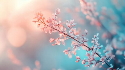 Fototapeta premium Delicate Pink Flowers in a Soft Light