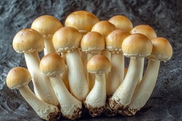 Group of mushrooms siting on a table