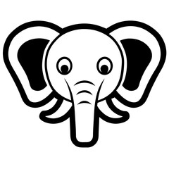 minimalistic outline of an elephants head 