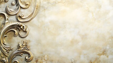 Ornate Gold Accents on a Beige Textured Wall