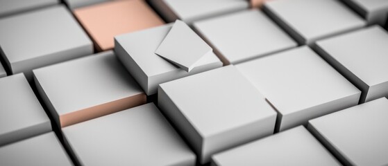Abstract Geometric Pattern of Interlocking Cubes