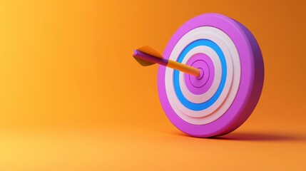 Target with Arrow on Orange Background
