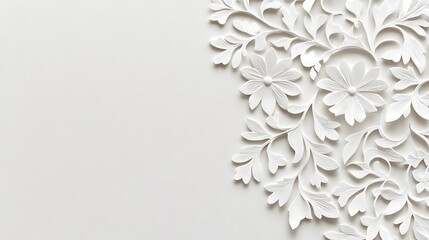 White Floral Design on a White Background
