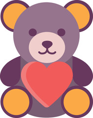 Teddy Bear Holding Heart for Valentine's Day