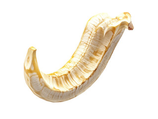 peeled banana isolated on white background