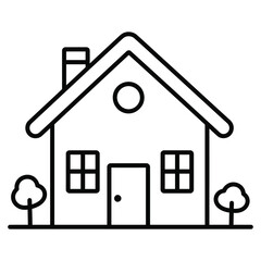 house line art coloring page vector illustration