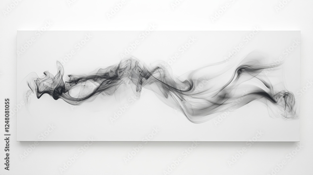 Poster abstract art. grey smoke from the aromatic sticks on a white background. background for halloween. t