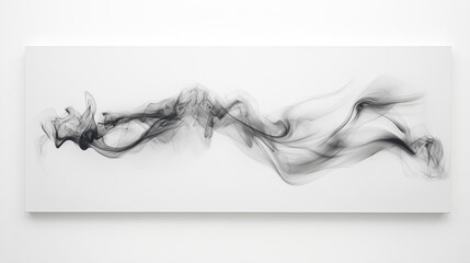 Abstract art. Grey smoke from the aromatic sticks on a white background. Background for Halloween. Texture fog. Design element. The concept of aromatherapy.