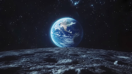 Earth in the profound starry sky