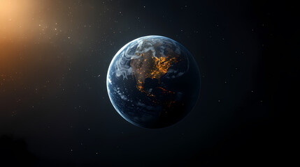 Naklejka premium Earth in the profound starry sky