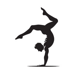 male doing a somersault  silhouette vector illustration