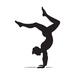 male doing a somersault  silhouette vector illustration