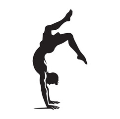 male doing a somersault  silhouette vector illustration