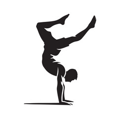 male doing a somersault  silhouette vector illustration

