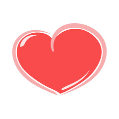 Red silhouette of a heart and a line.