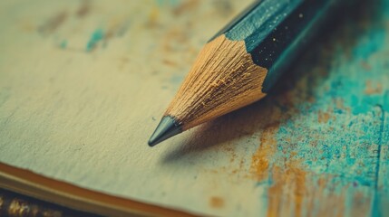 Close-up of a Pencil on a Sketchbook