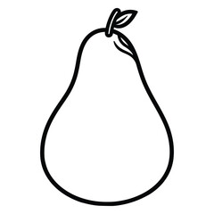 pear fruit line art coloring page vector illustration