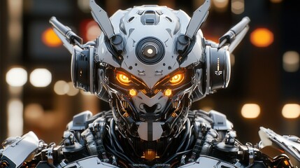 Fototapeta premium Cybernetic Robot Closeup