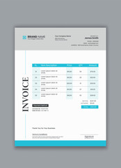 Professional Clean Invoice Template Design for Business