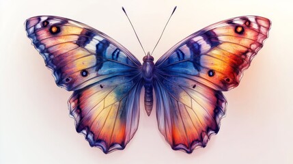 Symmetrical Delicacy: Ethereal Butterfly Artwork with Clean Lines