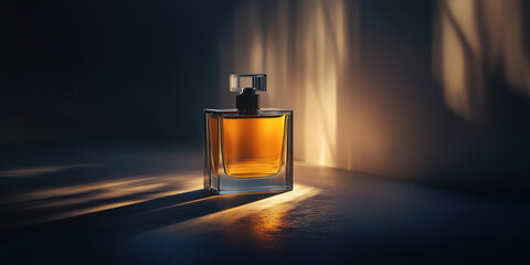 cologne bottle with a dramatic lighting