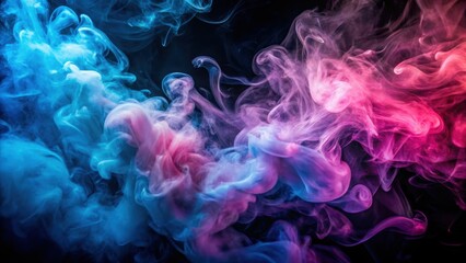 Fototapeta premium Darkroom smoke swirls with pink and blue hues, artistic expression