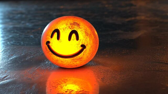 Glowing Happy Emoticon Sphere
