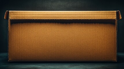 Cardboard box, studio, dark background, storage