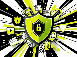 shield with wings and ribbon