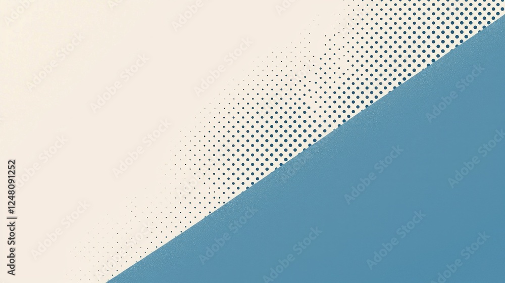 Aufkleber a diagonal composition features a blend of white and blue backgrounds adorned with small dots, creat